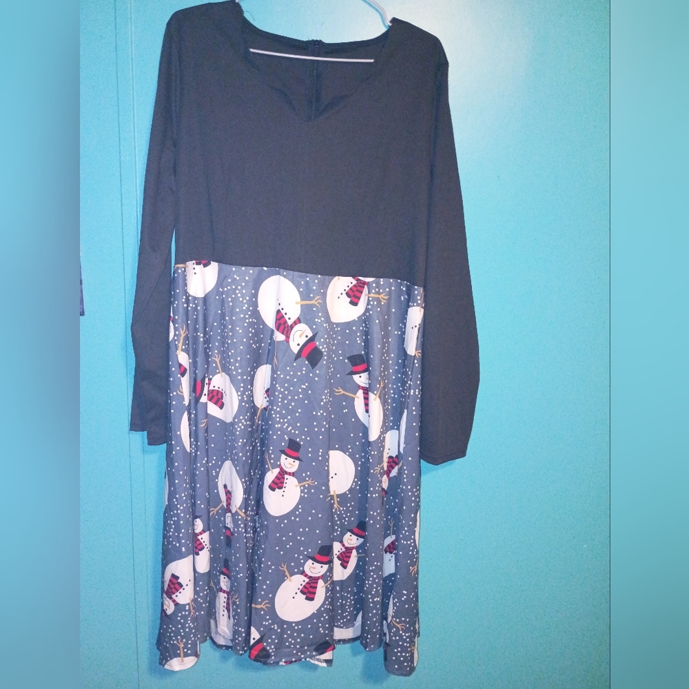 Black and Gray Snowman Dress
